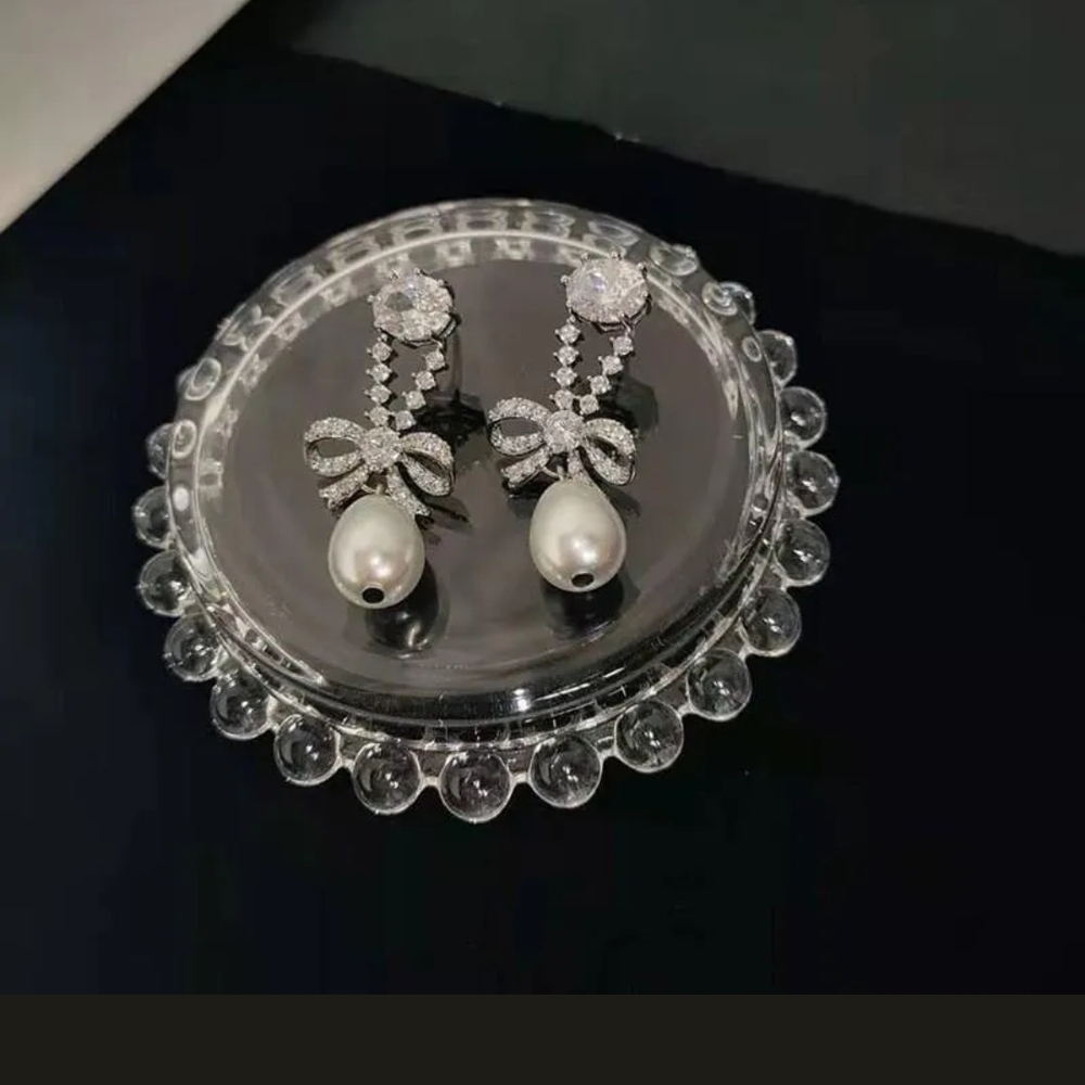 Elegant Silver and Pearl Drop Earrings
